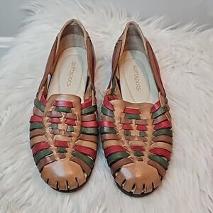 Softspots Trinidad Huarache Flats Multicolor Woven Leather Women’s Size 5M